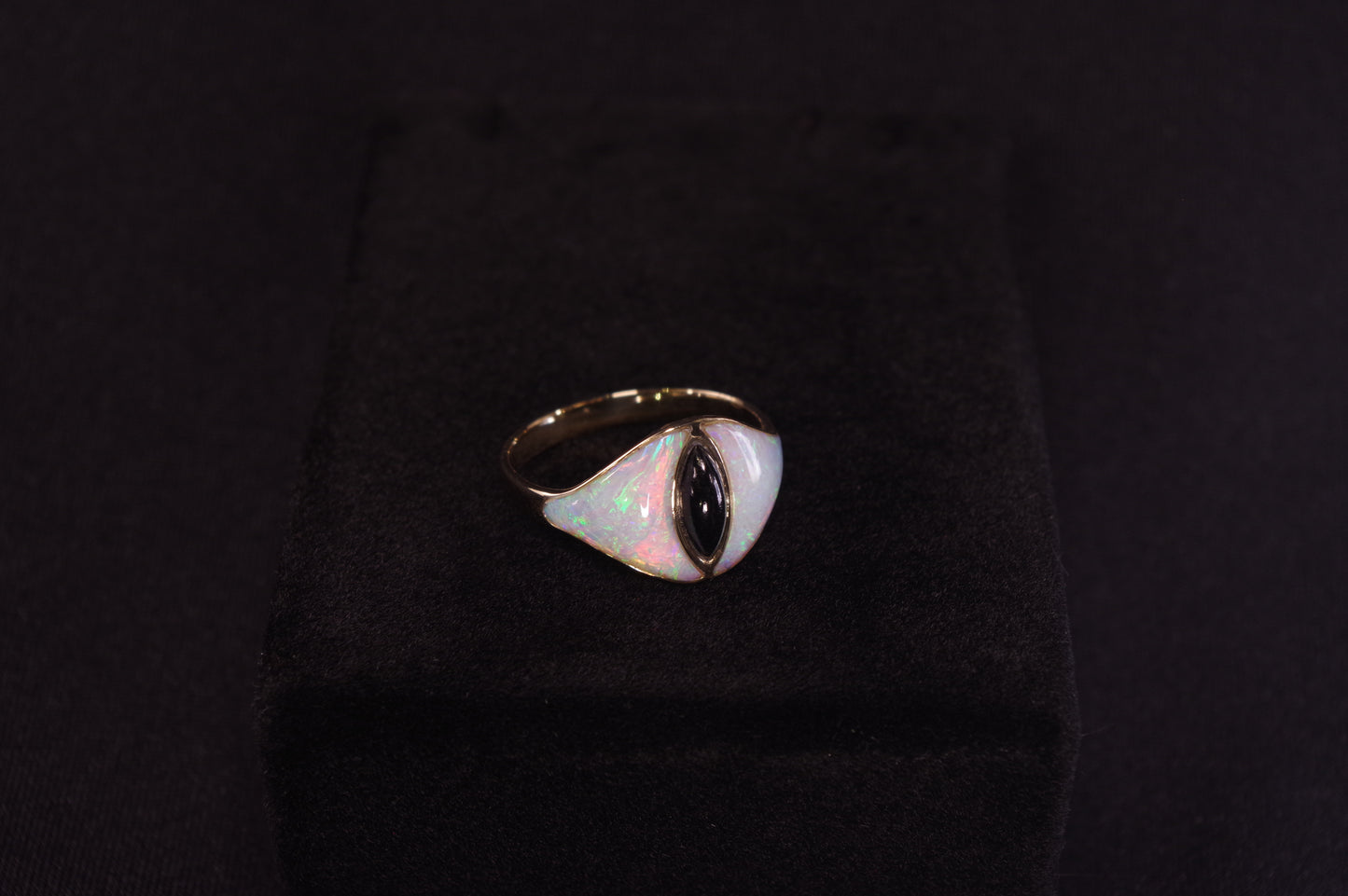 Opal Inlay Cat Eye Ring