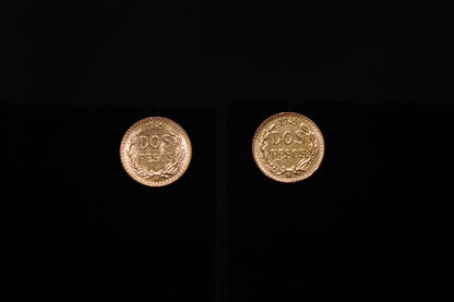 Gold Dos Pesos Earring Studs