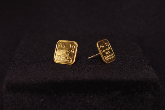 1 Gram Pure Gold Bullion Earrings