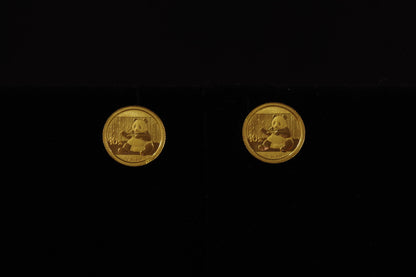 1g Gold Panda Coin Stud Earrings (2017)