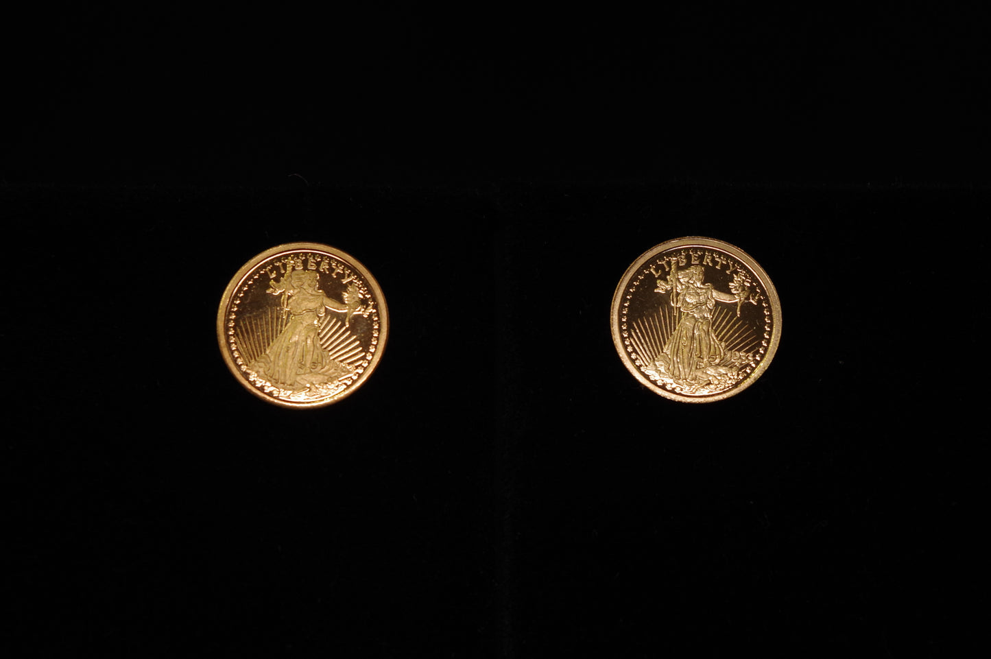 Gold Saint-Gaudens Double Eagle Earring Studs