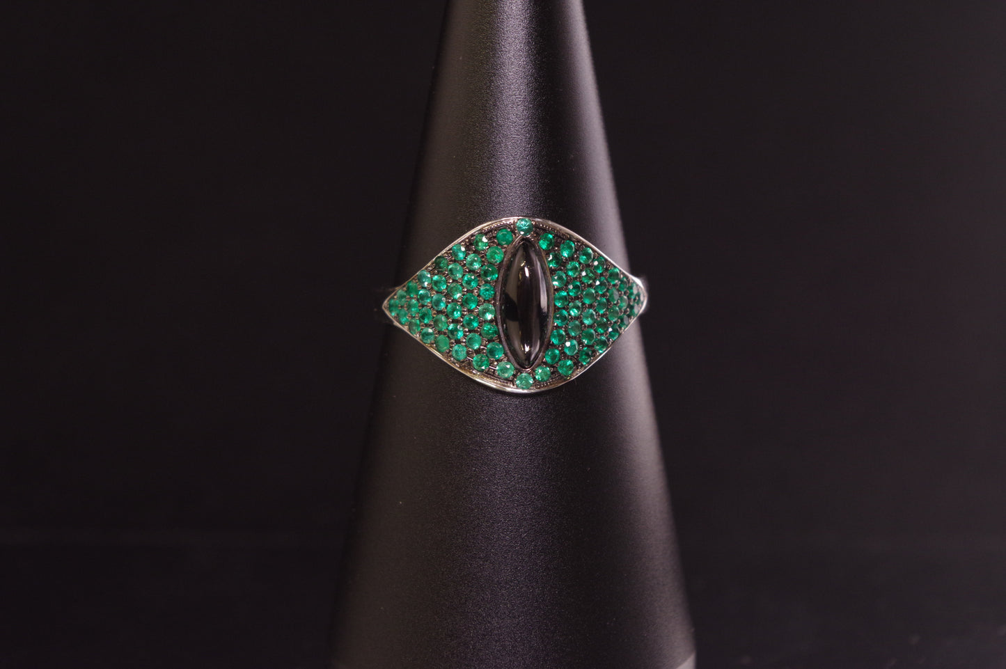 Emerald Pave Cat Eye Ring