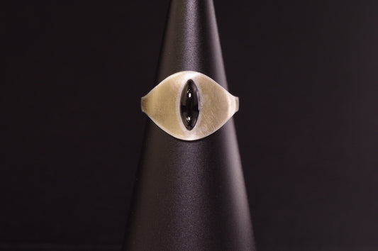 Gold Cat Eye Ring with Rounded Pupil