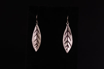 Silver Leaf Dangle Earrings