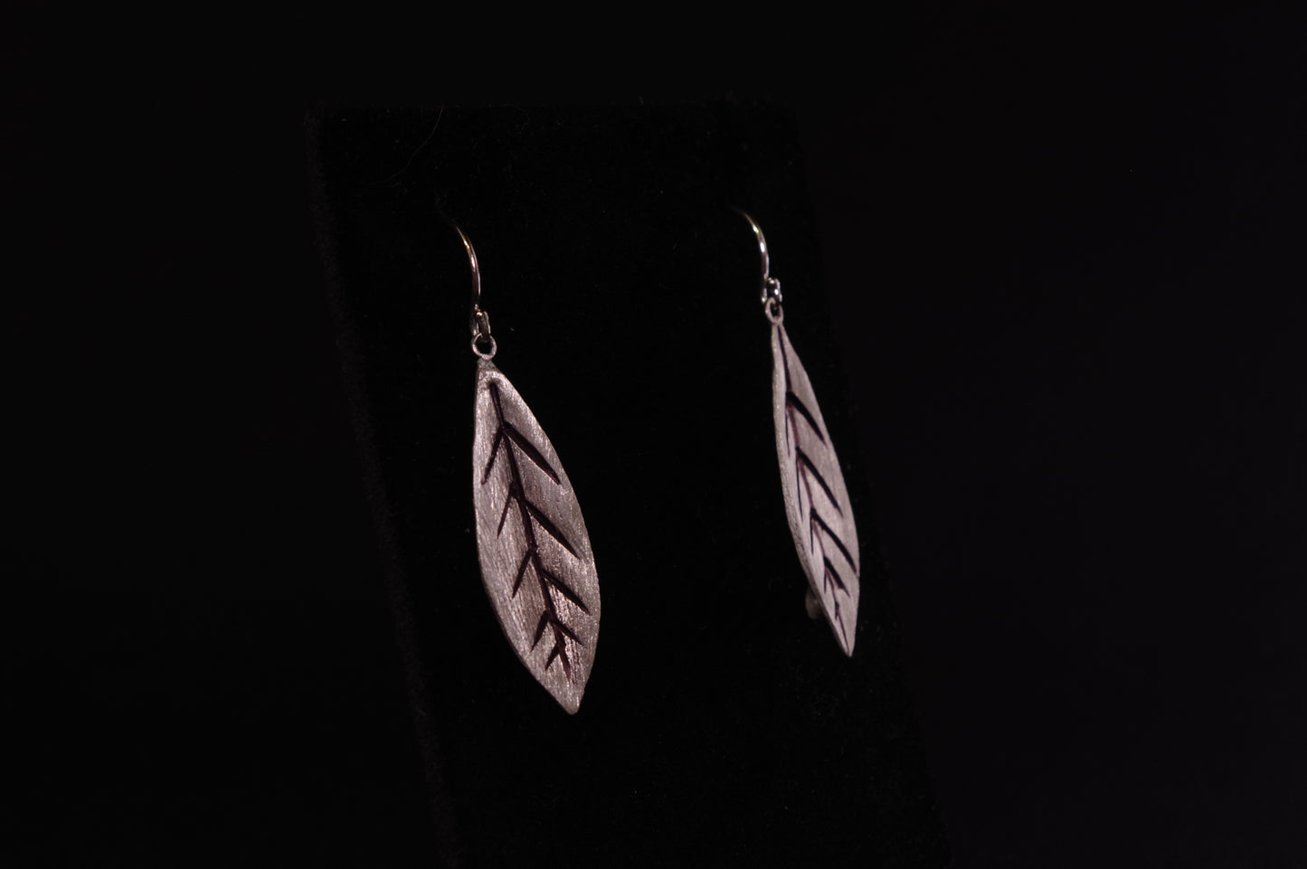 Silver Leaf Dangle Earrings