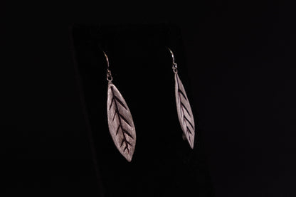 Silver Leaf Dangle Earrings