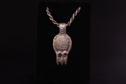 Silver Cuttlefish with Blue Sapphire Pendant