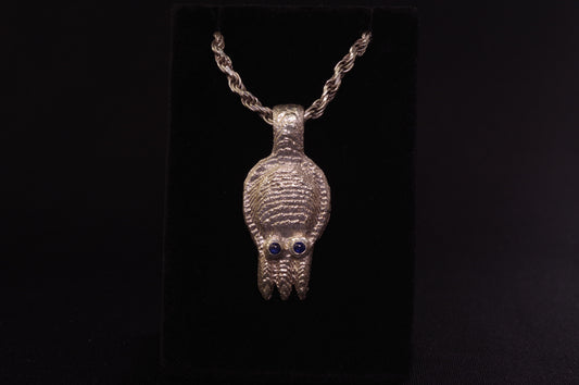 Silver Cuttlefish with Blue Sapphire Pendant