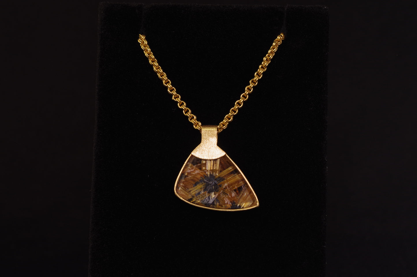 Rutile Quartz Necklace in 22 Karat Gold