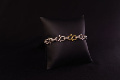 Silver and 22K gold S-Hook Cuttlefish Bracelet