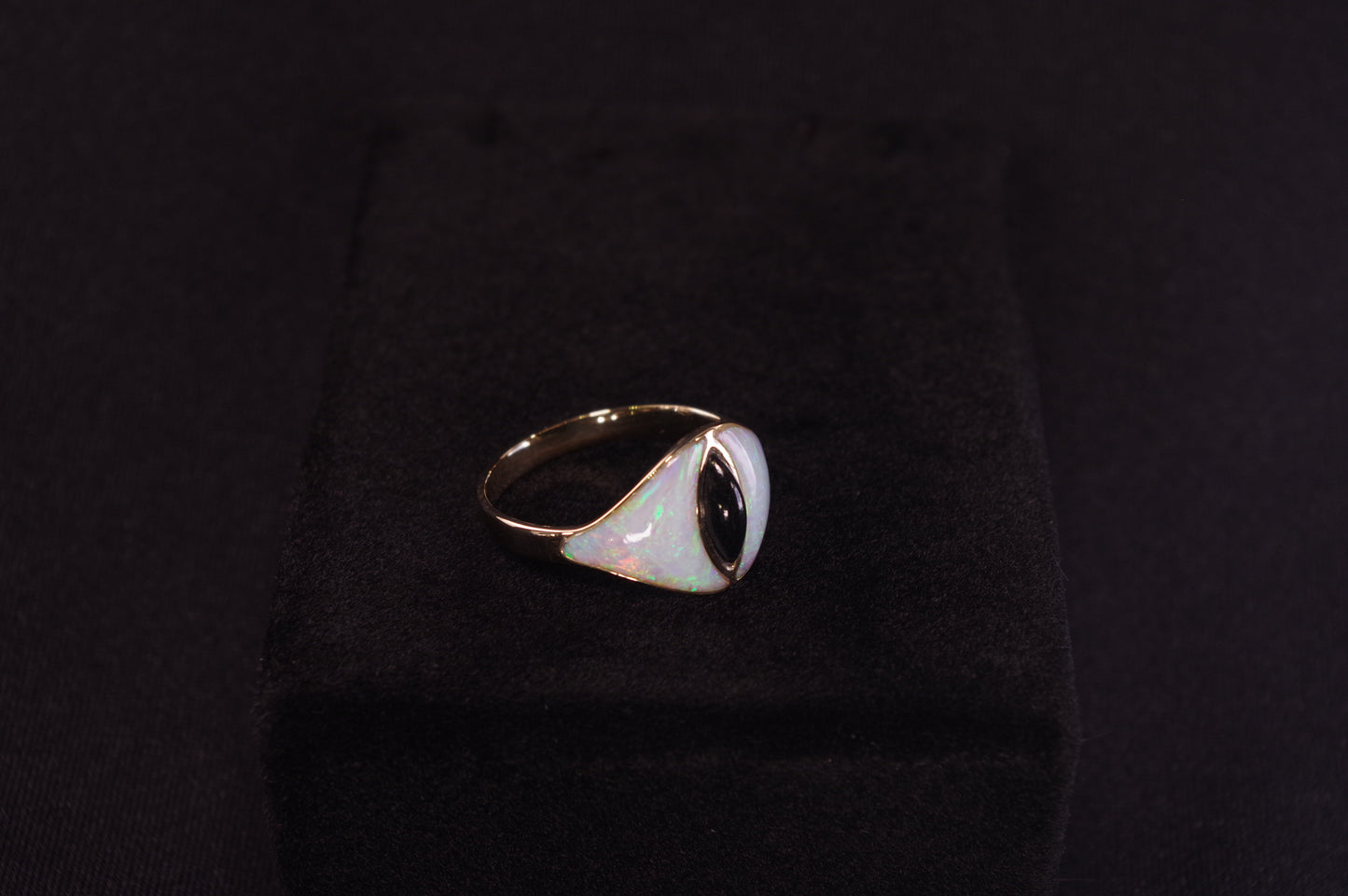 Opal Inlay Cat Eye Ring